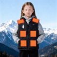 thumbnail image 1 of Gamivast Teen Heated Vest Boys Christmas Graphic Zip up Sleeveless Puffer Jackets with 13 Heating Zones Winter Waterproof Stand Collar Washable Coats with Zipper Pockets for 6-17 Years Old, 1 of 5
