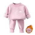 thumbnail image 1 of Gamivast Toddler 2 Piece Sweatsuit Sets Baby Boys Girls Thermal Long Sleeve Pullover Sweatshirt And Pants Warm Fleece Tracksuit Fall Winter Outfits Cute Lounge Clothes Purple 3-4 Years, 1 of 6