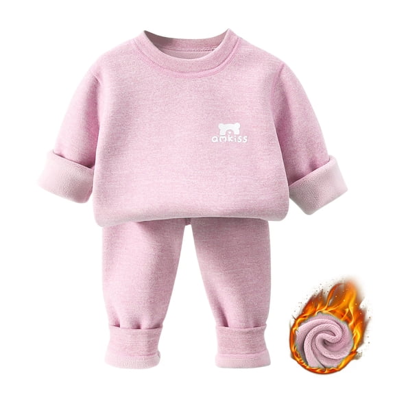 Gamivast Toddler 2 Piece Sweatsuit Sets Baby Boys Girls Thermal Long Sleeve Pullover Sweatshirt And Pants Warm Fleece Tracksuit Fall Winter Outfits Cute Lounge Clothes Purple 3-4 Years