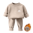 thumbnail image 1 of Gamivast Toddler 2 Piece Sweatsuit Sets Baby Boys Girls Thermal Long Sleeve Pullover Sweatshirt And Pants Warm Fleece Tracksuit Fall Winter Outfits Cute Lounge Clothes Khaki 7-8 Years, 1 of 6
