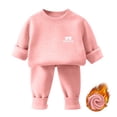 thumbnail image 1 of Gamivast Toddler 2 Piece Sweatsuit Sets Baby Boys Girls Thermal Long Sleeve Pullover Sweatshirt And Pants Warm Fleece Tracksuit Fall Winter Outfits Cute Lounge Clothes Pink 1-2 Years, 1 of 6