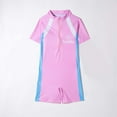 thumbnail image 1 of Gamivast Toddler Boys and Girls Swimwear Zipper Rash Guard Bathing Suit Kids Color Block Swimsuit Set Vacation One Piece Swimsuit Pink M Trajes De Baño Para Niños Y Niñas, 1 of 3