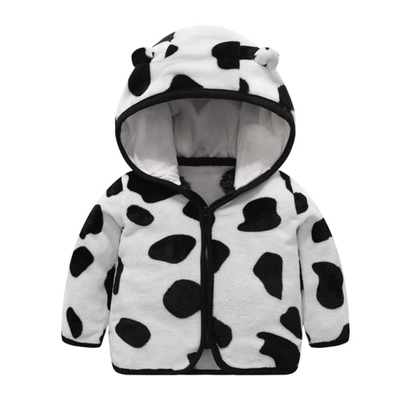 Gamivast Toddler Kids Fuzzy Fleece Jacket Cute 3D Animal Ears Hooded Zip up Sherpa Coat Warm Cozy Winter Outerwear with Pockets for Baby Girls Everyday Wear 4-5 Years