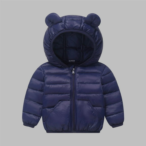 Gamivast Toddler Quilted Jackets Girls Casual Zip up Winter Down Coats with Ear Hood Kids Loose Fitted Long Cuffed Sleeve Warm Outerwear with Pockets Trendy Clothes for 2-8 Years Old