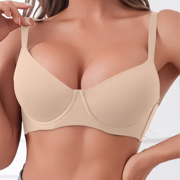 Gamivast Tshirt Bras for Women Seamless Comfortable Push up Bra with Support Wireless Full Coverage Bras Soft Adjustable Strap Sleeping Everyday Bra