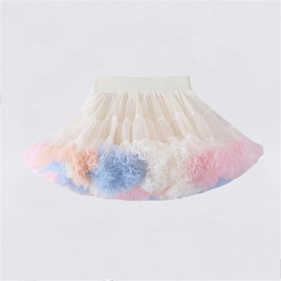 Spring Ruffle Skirts Gamivast Tulle Skirt for Girls Cute Gradient Layered Ruffle Skirts ...