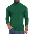 thumbnail image 1 of Gamivast Turtleneck Compression Shirt Long Sleeve Slim Fit Casual Basic Tops Fall Winter Layering Thermal Pullover Undershirts Soft Stretch Tops Army Green S, 1 of 6