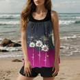 thumbnail image 1 of Gamivast Two Piece Swimsuit for Women Tankini Flowy Floral Graphic Tummy Control Flowy Swimwear Comfy Bathing Suits Swim Tank Top with Athletic Shorts, 1 of 6