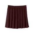 thumbnail image 1 of Gamivast Uniform Skirts for Girls Teen High Elastic Waist A-Line Pleated Skirt Side Zipper Solid Color Comfy Back to School Uniforms, 1 of 5