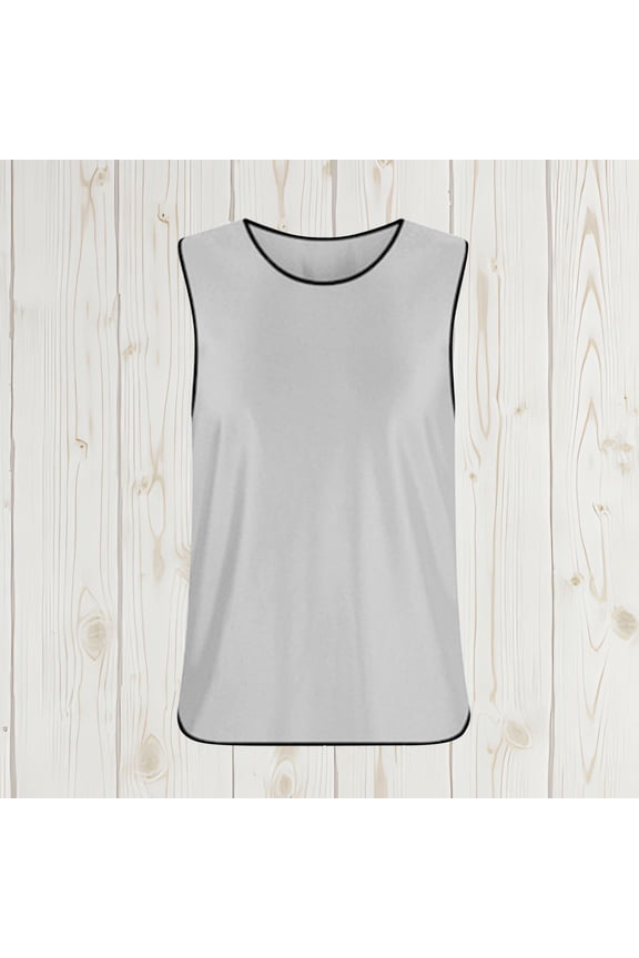 Unisex Scrimmage Training Tank Tops Solid Color Crewneck Soccer Sports Pinnies Practice Jersey for Teens Gray 6-8 Camiseta De Para Niños