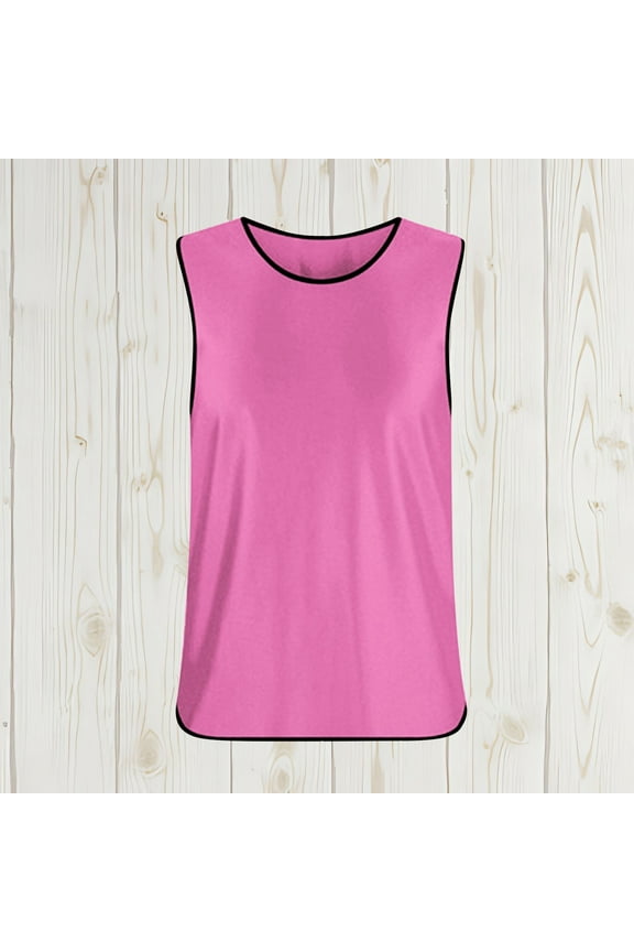 Unisex Scrimmage Training Tank Tops Solid Color Crewneck Soccer Sports Pinnies Practice Jersey for Teens Pink 10-12 Camiseta De Para Niños