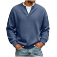 thumbnail image 1 of Gamivast V Neck T Shirts Men Waffle-Knit Oversized Long Sleeve Fashion Sweatshirts Soft Stretch Casual Daily Office Gym Tops Trendy Outfits, 1 of 4