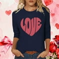 thumbnail image 1 of Gamivast Valentine Shirt for Women Cute Love Heart 3/4 Sleeve Casual Tee Tops Casual Loose Crew Neck Trendy Thsirts Holiday Tunic Pullover Spring Outfit, 1 of 6