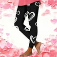 thumbnail image 1 of Gamivast Valentine's Day Leggings for Women Heart Printed Tummy Control Holiday Pants Trendy High Waist Pull on Legging Casual Party Stretchy Pant, 1 of 6
