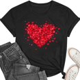 thumbnail image 1 of Gamivast Valentines Day Shirts for Women Trendy Love Heart Printed Crewneck Tops Loose Casual Raglan Short Sleeve Holiday Tees Shirt Valentine's Day Outfit, 1 of 7