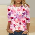 thumbnail image 1 of Gamivast Valentines Day Sweatshirts for Women Plus Size 3/4 Sleeve Cute Heart Love Graphic Blouse Holiday Casual Crew Neck Tunic Trendy Tees, 1 of 5