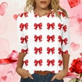 thumbnail image 1 of Gamivast Valentines Shirts for Women Plus Size 3/4 Sleeve Heart Graphic Cute Tops Holiday Crewneck Loose Fitted Tees Casual Tunic Streetwear Sweatshirts, 1 of 6
