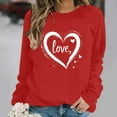 thumbnail image 1 of Gamivast Valentines Sweatshirt Women Oversized Love Heart Graphic Crewneck Pullover Trendy Drop Shoulder Holiday Thsirts Valentine 's Day Outfit, 1 of 7
