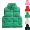 thumbnail image 1 of Gamivast Vest for Kids Size 3-15 Letter Printed Loose Zip up Sleeveless Down Jackets with Pockets Winter Warm Stand Collar Puffer Coats Fashion Outerwear for Boys Girls Teen, 1 of 6