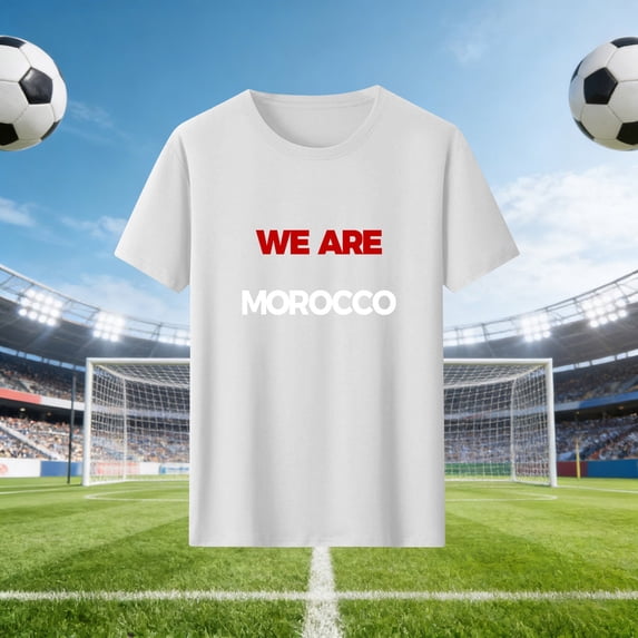 Gamivast "We Are Morocco" Graphic T-Shirt for Women Soccer Fan Apparel Casual Short Sleeve Crew Neck Tee Soft Lightweight Summer Sports Everyday Comfortable Top White L