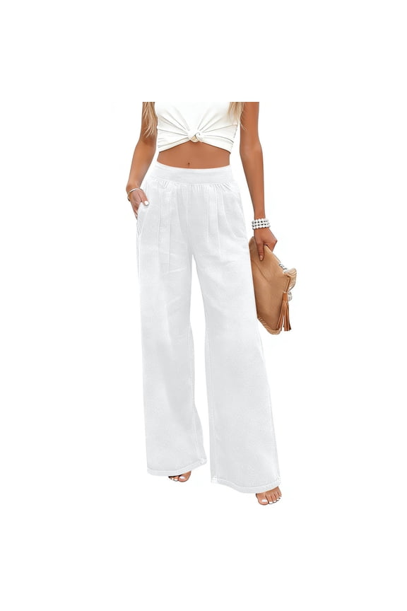 Wide Leg Jeans for Women Pleated High Waisted Denim Jeans Flowy Casual Pull on Pants with Pockets Dressy Loose Fitted Y2K Clothes