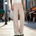 thumbnail image 1 of Gamivast Wide Leg Pants for Women Dressy Elastic Waist Relaxed Fitted Trousers with Pockets Soft Casual Pull on Pant Business Office Outfits, 1 of 6