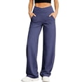thumbnail image 1 of Gamivast Wide Leg Pants for Women High Crossover Waist Solid Palazzo Pants Loose Fit Casual Dress Pants Breathable Soft Comfy Work Daily Wear, 1 of 9