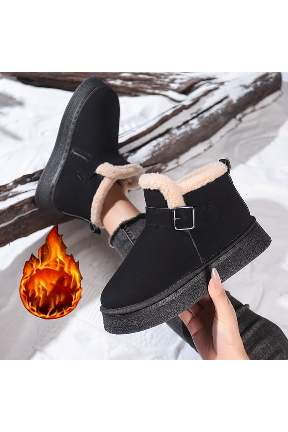 Winter Boots for Women 2025 Trendy Waterproof Leather Cozy Shoes Comfortable Warm Hard Bottom Short Booties Slippers with Fuzzy Fleece Lining