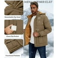 thumbnail image 1 of Gamivast Winter Jackets for Men Fleece Lined Stand Collar Faux Fur Hooded Warm Winter Jacket with Pockets Winter Full Zip Long Sleeve Button Down Sherpa Coats Cold Weather Outerwear, 1 of 5