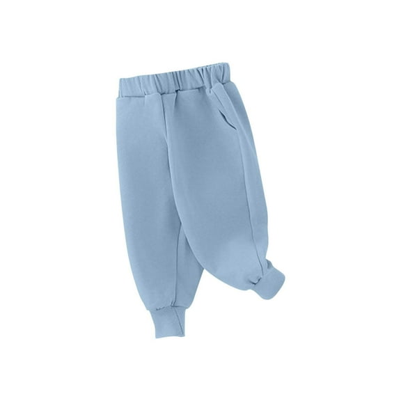 Gamivast Winter Joggers for Toddler Boys Girls Baggy Straight Leg Sweatpants with Pockets Warm Elastic Waist Solid Pants for Baby Kids Athletic Track Pants