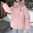 thumbnail image 1 of Gamivast Winter Parka Jackets for Women Graphic Oversized Faux Fur Hooded Zip up Jacket with Pockets Drawstring Button Down Winter Coats Fashion Cuffed Long Sleeve Outerwear, 1 of 5