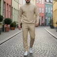 thumbnail image 1 of Gamivast Winter Warm Outfit for Men Cable Knit Turtleneck Sweater and Pants Set Soft Thick Thermal Suit for Casual Daily Lounge Cold Weather Days, 1 of 7