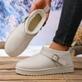 thumbnail image 1 of Gamivast Women Boots Fuzzy Slip-on Memory Foam Fleece Lined Mini Boot Warm Winter Non-Slip Round Toe Snow Ankle Booties Outdoor Comfortable Platformed Flat Shoes, 1 of 6