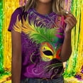 thumbnail image 1 of Gamivast Women Carnival Shirt Cute Mask Graphic Short Sleeve Holiday Pullover Dressy Crewneck Happy Mardi Gras Day T-Shirt Carnival Party Outfits 2026, 1 of 6