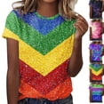 thumbnail image 1 of Gamivast Women Carnival Tops Relaxed Fitted Short Sleeve Graphic Sweatshirts Crewneck Happy Mardi Gras Day T-Shirt Fat-Tuesday Outfits 2026, 1 of 3