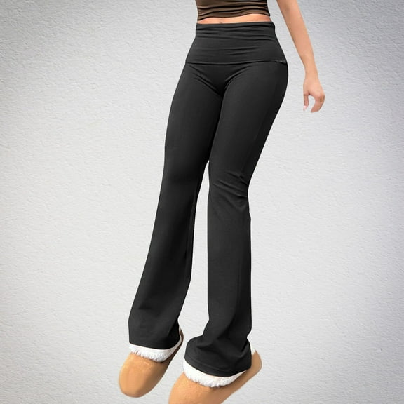 Gamivast Women Fleece Lined Pants Flared Leggings Wide Leg Pants Women High Waisted Yoga Pants Winter Leggings My Orders