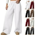 thumbnail image 1 of Gamivast Women'S Fleece Sweatpants Baggy Straight Wide Leg Pants with Pockets Winter Warm Drawstring Elastic Waist Sweatpants Casual Work High Waisted Pants, 1 of 5