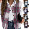 thumbnail image 1 of Gamivast Women'S Plaid Vest Plus Size Fleece Casual Crew Neck Sleeveless Flannel Outerwear Lightweight Button Down Jackets with Pockets Winter Trendy Tops, 1 of 8