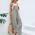thumbnail image 1 of Gamivast Women'S Summer Sleeveless Straps Bib Overalls Wide Leg Jumpsuits Long Pants Rompers with Pockets Gray S Womens Plus Size $5 Previous, 1 of 6