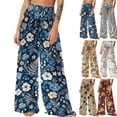 thumbnail image 1 of Gamivast Women Swim Cover up Pants Print Sheer Wide Leg Pant Lightweight Elastic Wist Flowy Boho Swimwear Breathable Summer Beach Vacation Outfits, 1 of 2