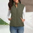 thumbnail image 1 of Gamivast Women Vest Quilted Lightweight Zip up Loose Fitted Stand Collar Sleeveless Jackets with Zipper Pockets Casual Solid Color Winter Coats Fall Fashion Outerwear 2025, 1 of 6