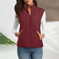thumbnail image 1 of Gamivast Women Vest Quilted Lightweight Zip up Loose Fitted Stand Collar Sleeveless Jackets with Zipper Pockets Casual Solid Color Winter Coats Fall Fashion Outerwear 2025, 1 of 6