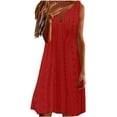 thumbnail image 1 of Gamivast Women's Dresses Sleeveless V-Neck Midi Dress Eyelet Embroidered Lace Beach Dress Casual Summer Vacation Hollow Out Party Gown Outfits, 1 of 6
