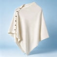 thumbnail image 1 of Gamivast Women's Poncho Cape Shawl Button Side Asymmetrical Wrap Soft Knit Cloak Sweater Capelet Cozy Layering Outerwear for Fall Winter Travel Casual Daily Wear, 1 of 4