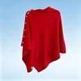 thumbnail image 1 of Gamivast Women's Poncho Cape Shawl Button Side Asymmetrical Wrap Soft Knit Cloak Sweater Capelet Cozy Layering Outerwear for Fall Winter Travel Casual Daily Wear, 1 of 4