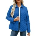 thumbnail image 1 of Gamivast Women's Quilted Lightweight Jackets 2Xl Zip up Lapel Collar Coats with Pockets Winter Long Sleeve Solid Trendy Jacket Warm Winter Outerwear Clothing, 1 of 4