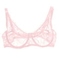 thumbnail image 1 of Gamivast Women's Bra Sheer Lace Bra Floral Mesh Lace Bra Plus Size Full Coverage Bras Unlined Embroidered Mesh Soft Bras Pink M Brasier Sin Costuras Para Mujer, 1 of 6