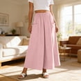 thumbnail image 1 of Gamivast Women's Skirt Pants High Waisted Elastic Waist Side Pockets Wide Leg Flowy Skirt Elegant Boho Trendy Casual Beach Vacation Travel Midi Skirt, 1 of 7