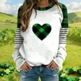 thumbnail image 1 of Gamivast Women's St Patrick's Day Tops Plus Size Cute Heart Graphic Long Raglan Sleeve Sweatshirt Loose Fitted Round Neck Comfy Shirts Spring Outfits, 1 of 5