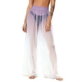 thumbnail image 1 of Gamivast Women's Swimwear Cover Ups High Waisted Sheer Mesh Wide Leg Pants Flowy Transparent Trousers for Summer Beach Vacation Holiday Resort Wear Outfits, 1 of 7